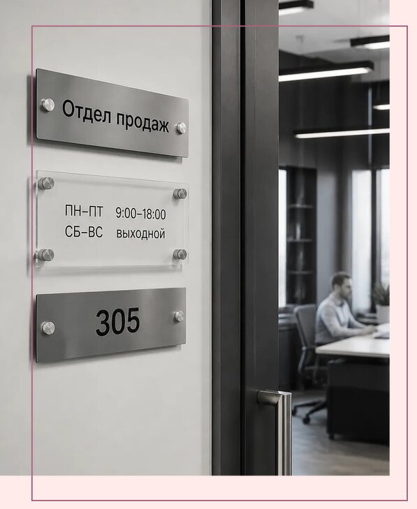 Офисные таблички на дверь в Боре по цене от 5091 р. | Аванза-Бор